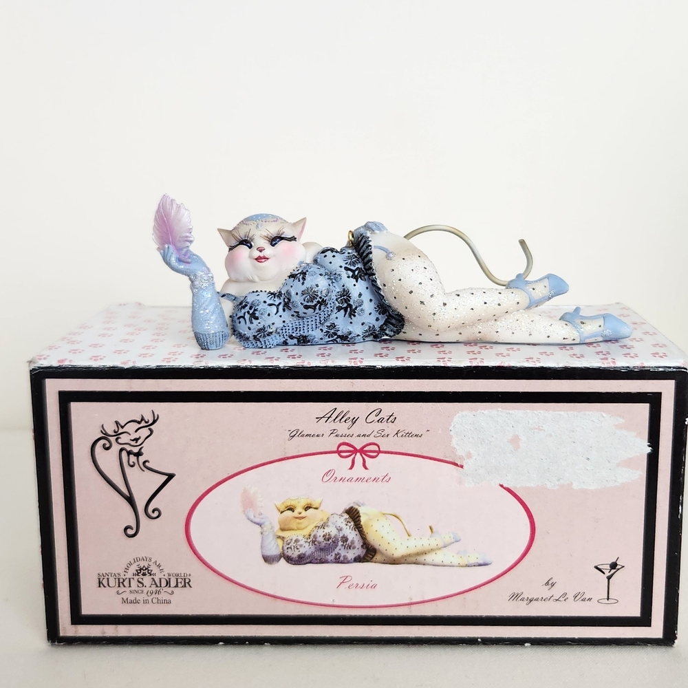 Kurt Adler Margaret Le Van Alley Cats Show Girl Persia Ornament w/Box